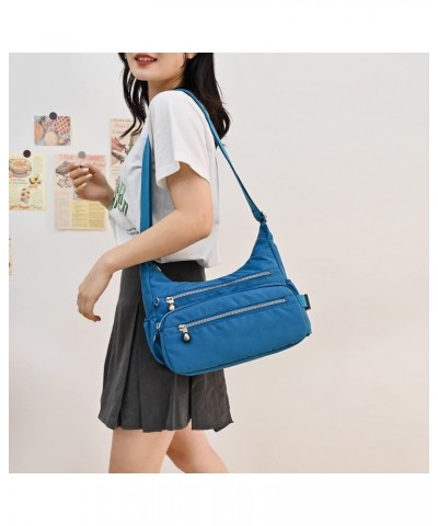 Crossbody Purse Bag Fabric Nylon Multi Pocket Tote Ladies Messenger Handbag(Purple) 1-blue $22.46 Totes