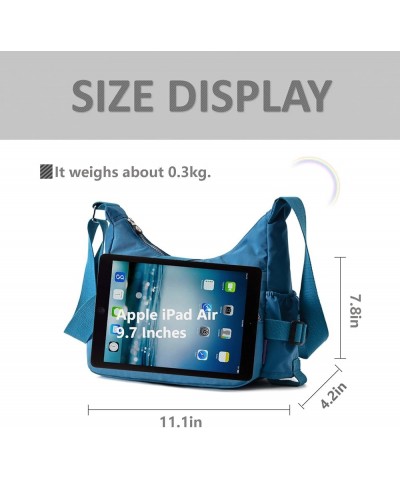 Crossbody Purse Bag Fabric Nylon Multi Pocket Tote Ladies Messenger Handbag(Purple) 1-blue $22.46 Totes