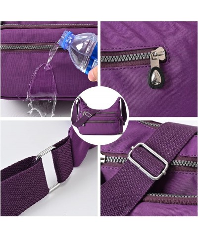 Crossbody Purse Bag Fabric Nylon Multi Pocket Tote Ladies Messenger Handbag(Purple) 1-blue $22.46 Totes