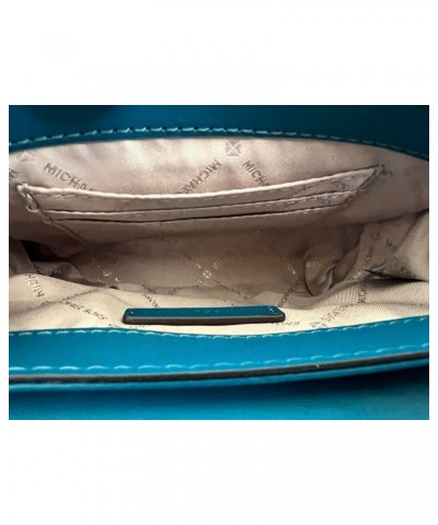 Small Rose Quilted Velvet Shoulder Flap Bag, Lagoon $68.55 Shoulder Bags