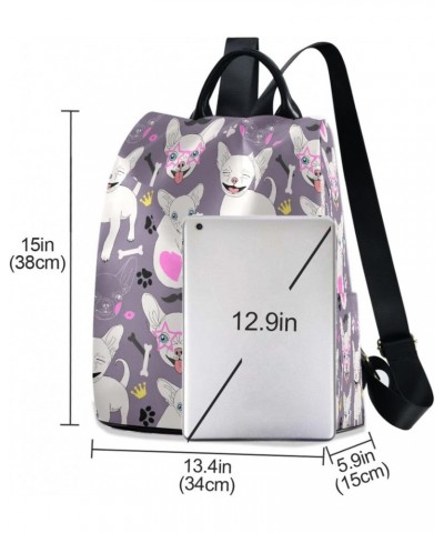 Happy Chihuahua Hand Drawn Dog Anti-Theft Backpack Purse for Women Fashion Bag Travel Back Pack Rucksack Shoulder Bag $19.74 ...