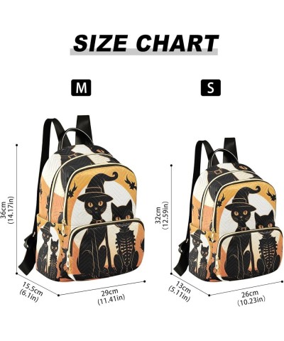 Cute Smiling Cat Backpack Purse Quilted Anti Theft Travel Backpack Cat Skeleton Halloween Medium $17.54 Backpacks