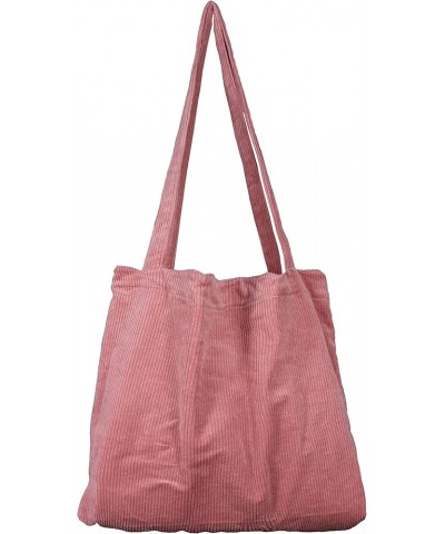 Women's Corduroy Tote Bag, Casual Handbags Big Capacity Shoulder Shopping Bag with 2 Pockets Pink $8.83 Totes