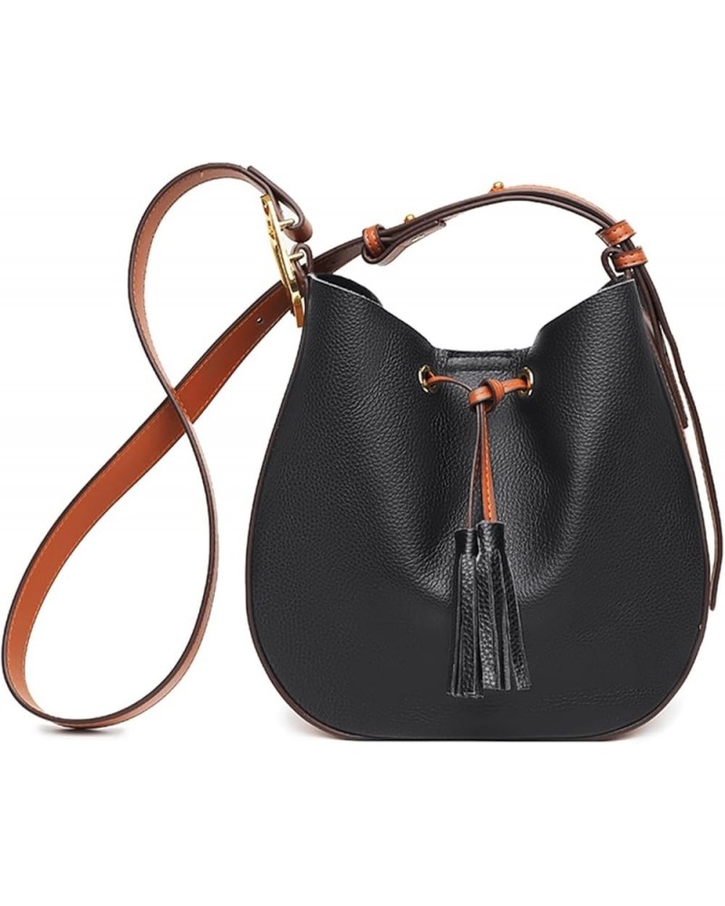 Leather Women Handbag Fashion Totes Quality Shoulder Bag Fashion Female Crossbody Bag Luxury Woman Bag (Color : Black, Size :...