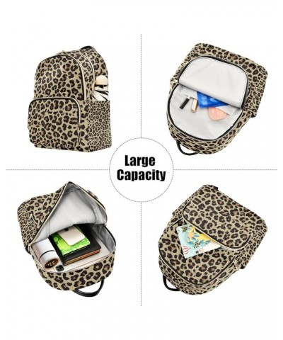 Mini Backpack Purse for Women, Brown Cheetah Leopard Print Travel Bag Casual Daypack Shoulder Bag Small $16.95 Backpacks