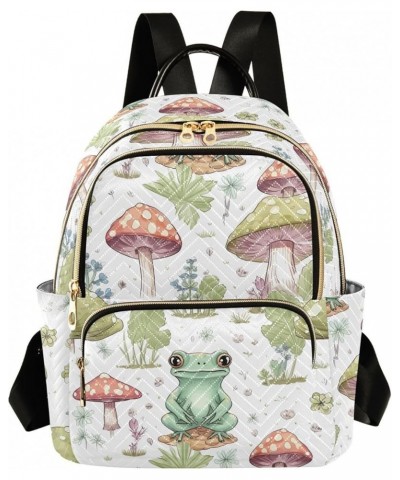 Cute Frog Mushrooms Backpack for Women Fashion Shoulder Bags Small Casual Daypack Travel Bag S 202a2113 S(10.23"x5.11"x12.59"...