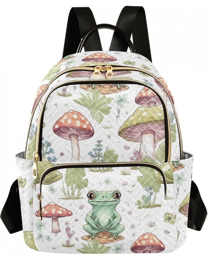 Cute Frog Mushrooms Backpack for Women Fashion Shoulder Bags Small Casual Daypack Travel Bag S 202a2113 S(10.23"x5.11"x12.59"...