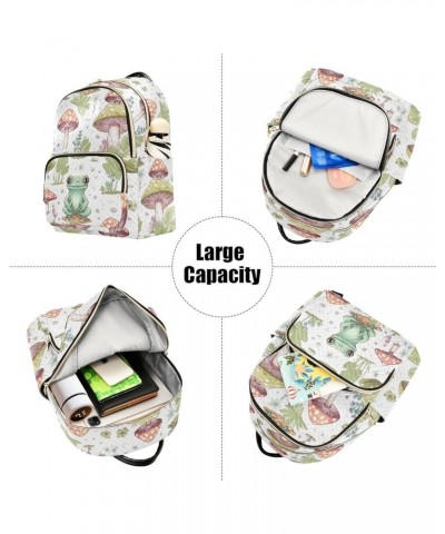 Cute Frog Mushrooms Backpack for Women Fashion Shoulder Bags Small Casual Daypack Travel Bag S 202a2113 S(10.23"x5.11"x12.59"...