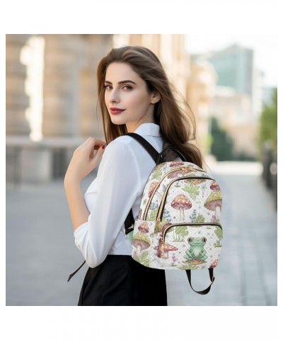 Cute Frog Mushrooms Backpack for Women Fashion Shoulder Bags Small Casual Daypack Travel Bag S 202a2113 S(10.23"x5.11"x12.59"...