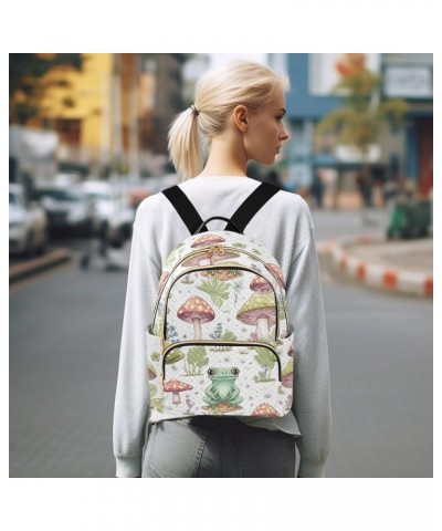 Cute Frog Mushrooms Backpack for Women Fashion Shoulder Bags Small Casual Daypack Travel Bag S 202a2113 S(10.23"x5.11"x12.59"...