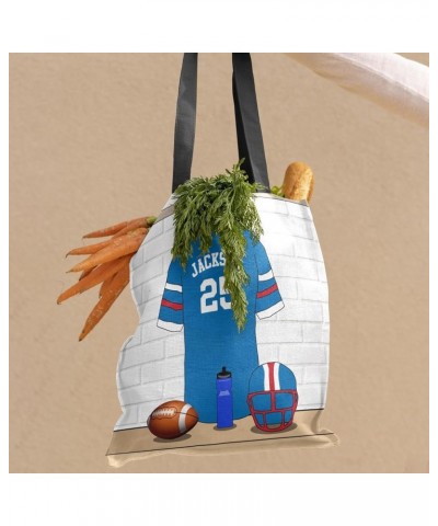 Athlete Sport Football Jersey Canvas Tote Bag Aesthetic Reusable Grocery Shopping Bags Multi 15th $14.15 Totes