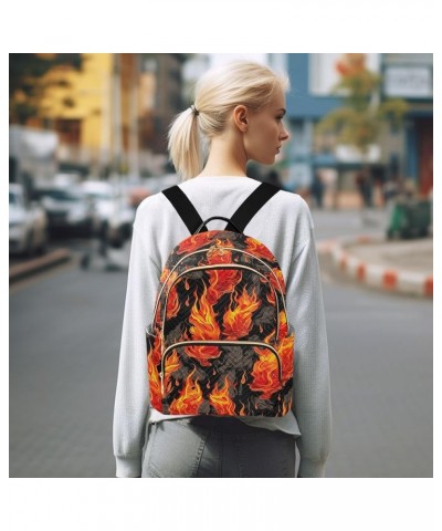 Happy Valentines Day Poop Funny Quilted Backpack Women Mini Backpack Cute Backpacks for Travel Flames Pattern Medium $16.79 B...