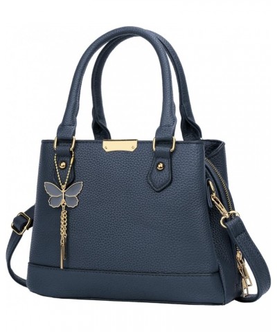 Purses and Handbags for Women Top Handle Satchel Shoulder Ladies Crossbody Bags E-navy $24.63 Satchels