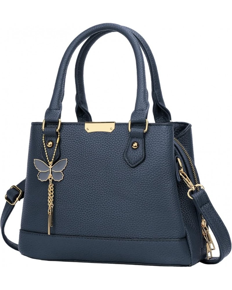 Purses and Handbags for Women Top Handle Satchel Shoulder Ladies Crossbody Bags E-navy $24.63 Satchels