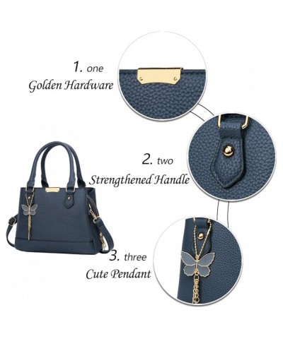 Purses and Handbags for Women Top Handle Satchel Shoulder Ladies Crossbody Bags E-navy $24.63 Satchels