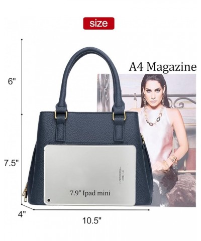 Purses and Handbags for Women Top Handle Satchel Shoulder Ladies Crossbody Bags E-navy $24.63 Satchels