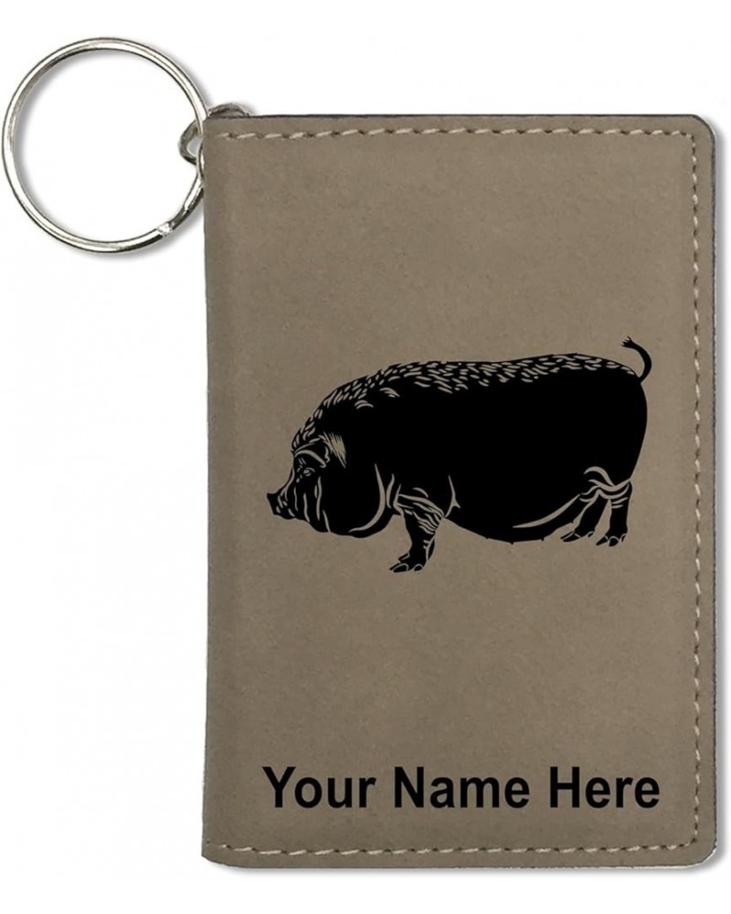 ID Holder Wallet, Vietnamese Pig, Personalized Engraving Included (Teal) Light Brown $16.23 Wallets