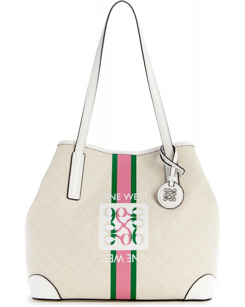 Delaine 2 in 1 Tote, Cream Logo/White $52.44 Handbags