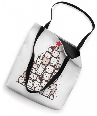 Meowy Christmas Tree Purrfect Holiday Idea For Cat Lovers Tote Bag $10.72 Totes