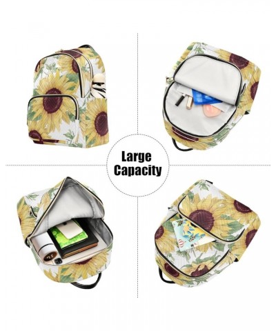 Sunflower Pattern Women's Backpack Wallet Casual Small Backpack Fashion Women's Travel Bag School Backpack Color114 Small $20...