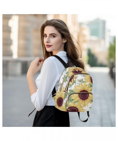 Sunflower Pattern Women's Backpack Wallet Casual Small Backpack Fashion Women's Travel Bag School Backpack Color114 Small $20...