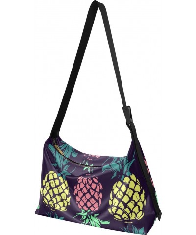 Colorful Pineapple Fruit Tote Bag for Women Large Hobo Bags Cross Body Purse Casual Tote with Adjustable Strap for Women $17....