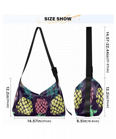 Colorful Pineapple Fruit Tote Bag for Women Large Hobo Bags Cross Body Purse Casual Tote with Adjustable Strap for Women $17....