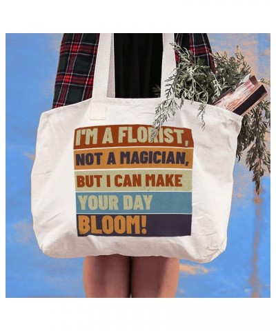 Cute Florist Cotton Canvas Bag - Flower Lovers Items - Bag for Florist Natural $17.16 Totes