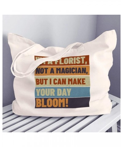 Cute Florist Cotton Canvas Bag - Flower Lovers Items - Bag for Florist Natural $17.16 Totes