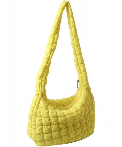 Puffer Tote Bag for Women, Women Quilted Crescent Bag Lightweight Lattice Pattern Quilted Padding Crossbody Bag Yellow $17.45...