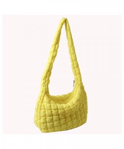 Puffer Tote Bag for Women, Women Quilted Crescent Bag Lightweight Lattice Pattern Quilted Padding Crossbody Bag Yellow $17.45...