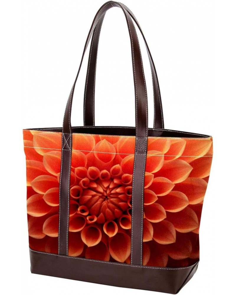 Large Tote Bags for Women, Faux Leather Strap and Bottom, Canvas Shoulder Bag Handbag, flowers $25.40 Totes