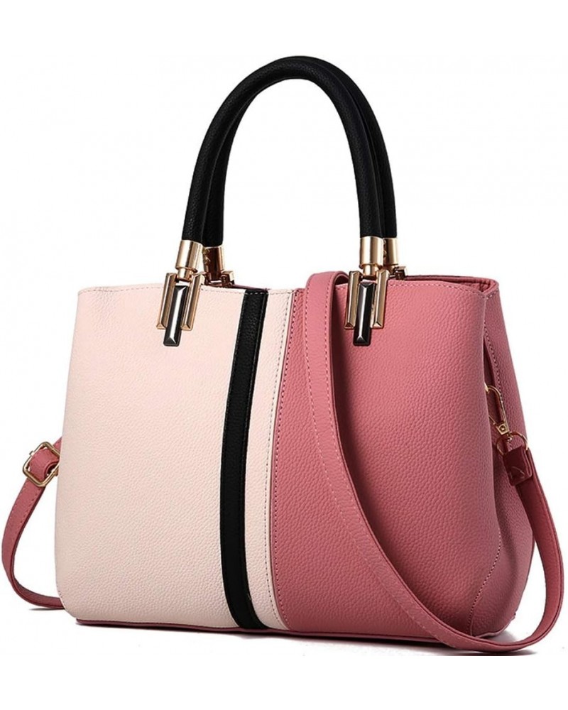 Women Handbag PU Leather Long Strap Shoulder Bag for Ladies Tote Bag Crossbody Bags Pink $20.38 Totes