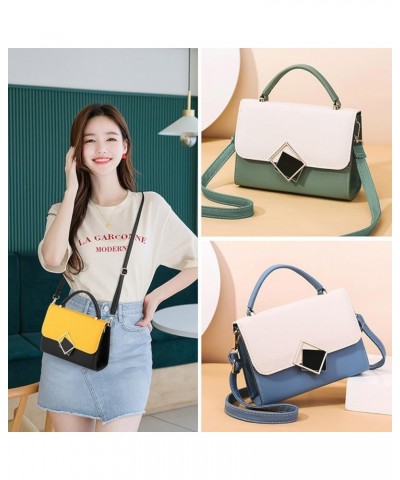 Fashionable contrasting small square bag Color-blocked small square bag Cute and sweet one-shoulder crossbody bag Black and W...