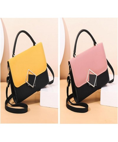 Fashionable contrasting small square bag Color-blocked small square bag Cute and sweet one-shoulder crossbody bag Black and W...