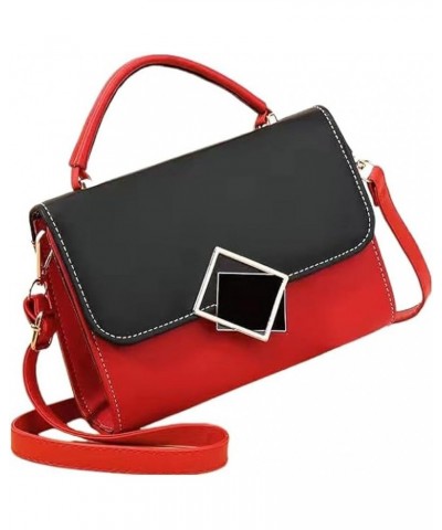 Fashionable contrasting small square bag Color-blocked small square bag Cute and sweet one-shoulder crossbody bag Black and W...