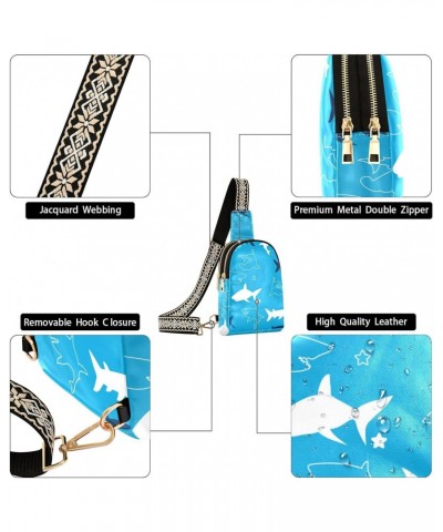 Sharks Crossbody Sling Bag for Women Men Leather Chest Bags Purse Adjustable Cross Body Daypack for Shopping Work Traveling $...