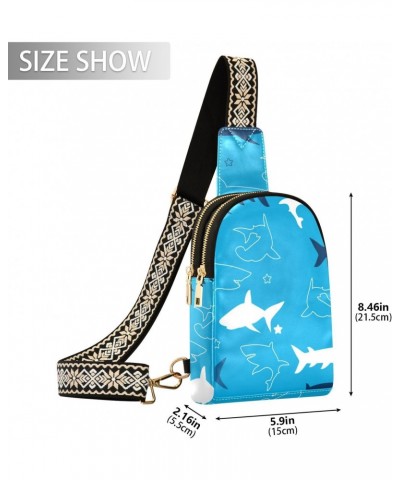 Sharks Crossbody Sling Bag for Women Men Leather Chest Bags Purse Adjustable Cross Body Daypack for Shopping Work Traveling $...