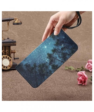 Starry Night Nebula Space Galaxy Milky Way Womens Clutch Wallet Large Wristlet Zipper Clutch Large Travel Purse Design 1 $21....