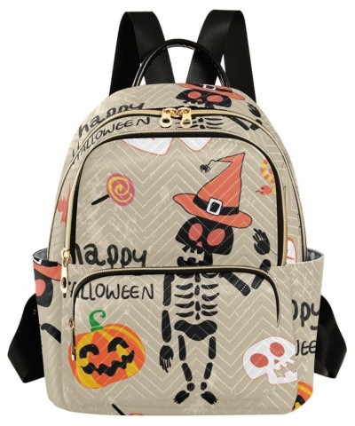 Halloween Spooky Print Women's Backpack Wallet Casual Small Backpack Fashion Women's Travel Bag School Backpack Color001 Smal...