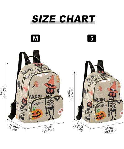 Halloween Spooky Print Women's Backpack Wallet Casual Small Backpack Fashion Women's Travel Bag School Backpack Color001 Smal...