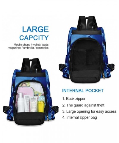 Backpack Purse for Women Fashion Travel Anti-theft Rose Blue Daypack Casual Shoulder Bag Medium Size $24.36 Backpacks