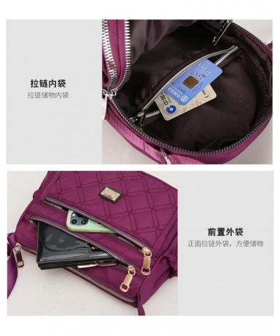 Nylon Shoulder Purse for Women Casual Quilted Crossbody Bag with Multiple Pockets Blue $13.70 Shoulder Bags