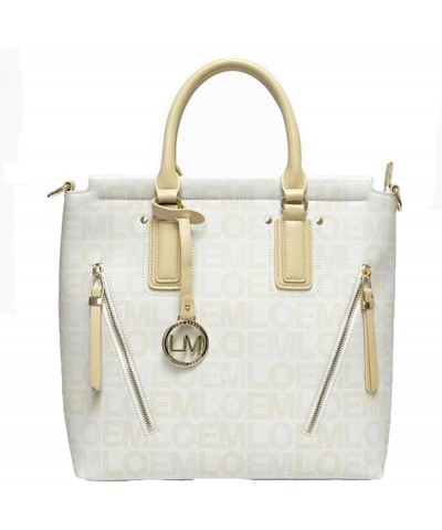 monogrammed brand signature zippers pockets shoulder wallet Bag set handbag White $35.29 Totes