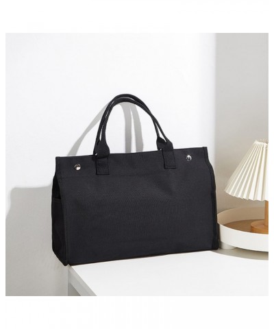 Canvas Tote Bag for Women Large Cute Tote Bags Aesthetic Work Tote Bag Minimalist Plain Tote Bag Everything Tote Bag Black $1...