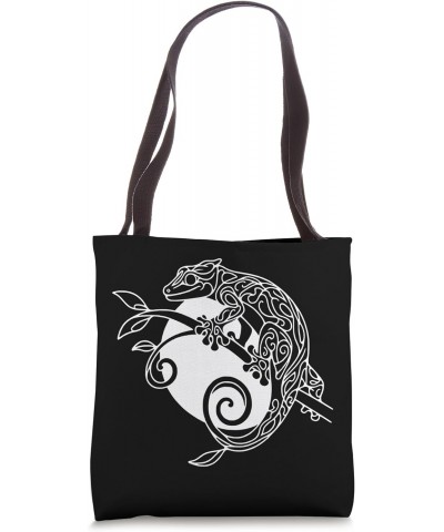 Elegant Line Art Gargoyle Gecko Reptile Tote Bag $13.41 Totes