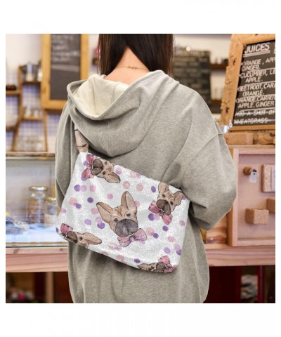 Watercolor Cute Dogs Furry Tote Bag for Women Crossbody Bag Shouder Tote Handbag Tote Purse with Zipper for Fall $11.33 Totes