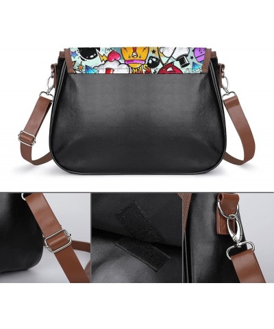 Printed Crossbody Bags Women City Leather Shoulder Bag Satchel Hobo Bags Trendy Color Bright Sea Turtles Color14 $24.58 Hobo ...