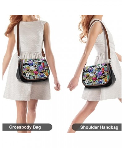 Printed Crossbody Bags Women City Leather Shoulder Bag Satchel Hobo Bags Trendy Color Bright Sea Turtles Color14 $24.58 Hobo ...