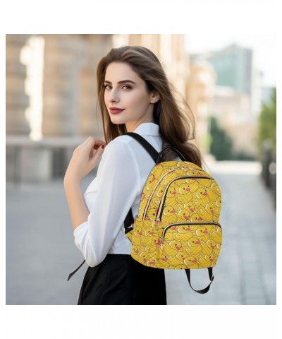 Backpack Purse for Women Kawaii Yellow Ducks, Mini Fashion Backpack Cute Lightweight Casual Daypack Shoulder Bag Travel Backp...